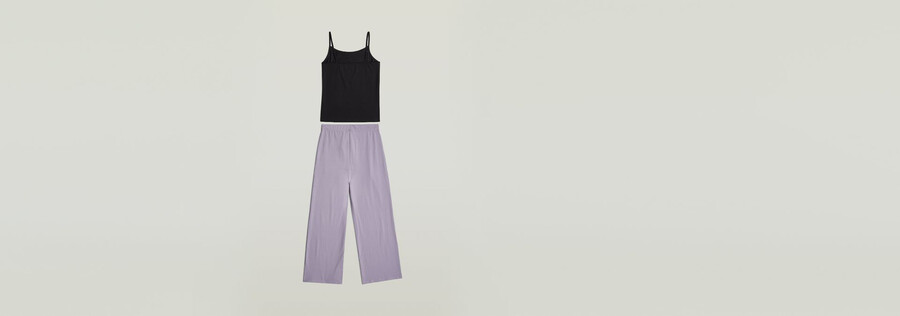 pyjama-set mit trägertop und weitem bein