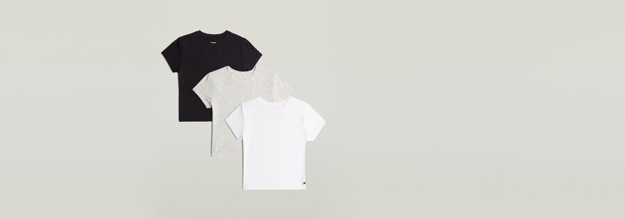 3er-pack cropped-t-shirts