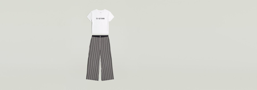 pyjama-set aus t-shirt und weitem hosenbein