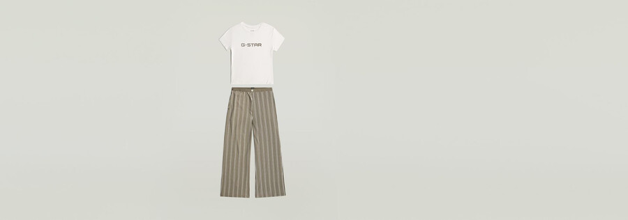 pyjama-set aus t-shirt und weitem hosenbein