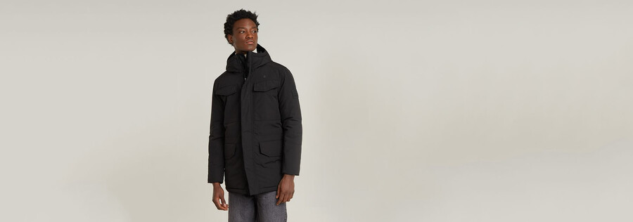 vodan wattierter parka mit kapuze