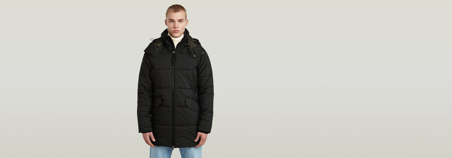 g-whistler wattierter parka mit kapuze