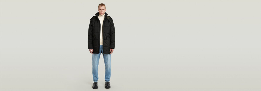 g-whistler wattierter parka mit kapuze