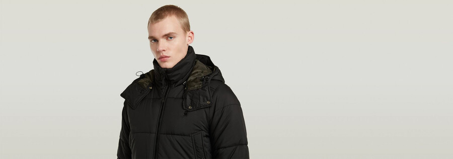 g-whistler wattierter parka mit kapuze