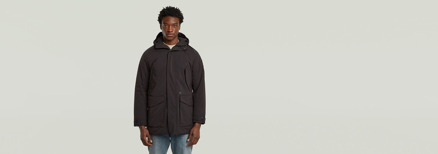 gepolsterter parka mit mehreren taschen