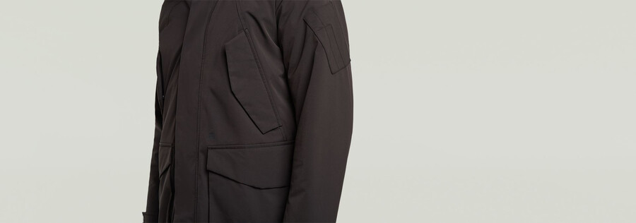 gepolsterter parka mit mehreren taschen