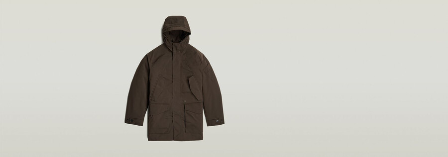 gepolsterter parka mit mehreren taschen