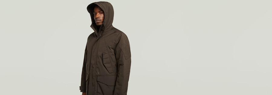 gepolsterter parka mit mehreren taschen