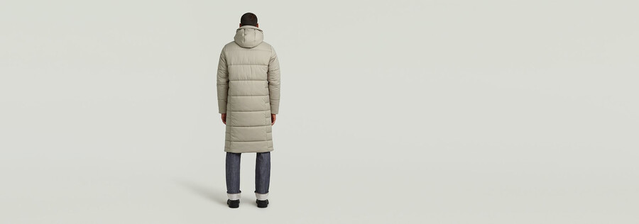 lange wattierte winterjacke