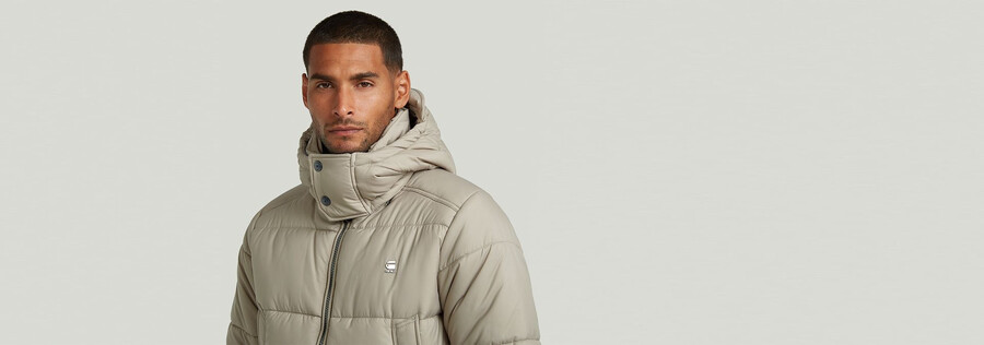 lange wattierte winterjacke