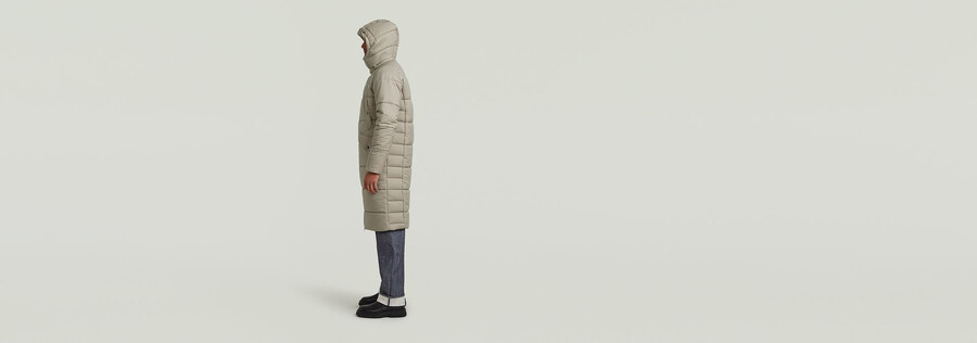 lange wattierte winterjacke