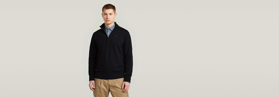 der olivier - correct half zip sweater