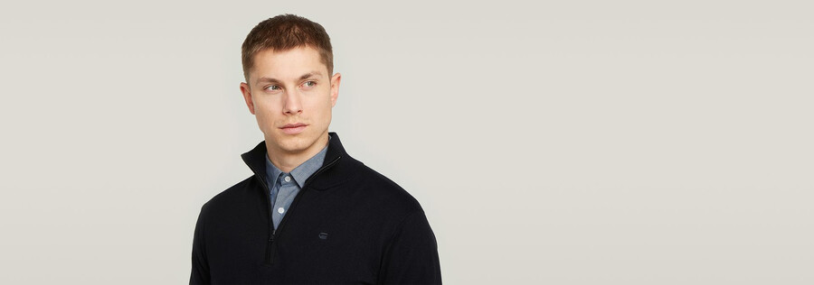 der olivier - correct half zip sweater