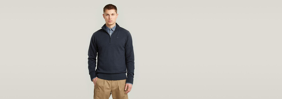 der olivier - correct half zip sweater