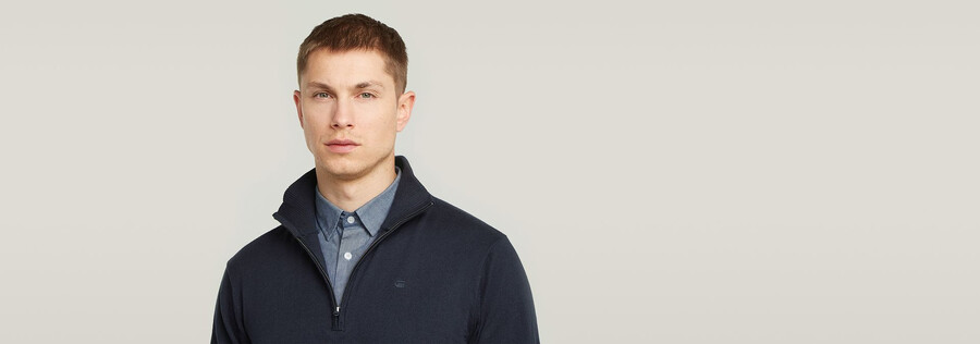 der olivier - correct half zip sweater