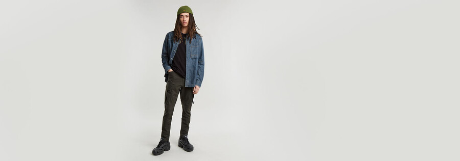 3d skinny cargo pants 2.0 mit reißverschlusstasche