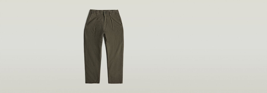plissierte chino locker geschnitten schmal zulaufend
