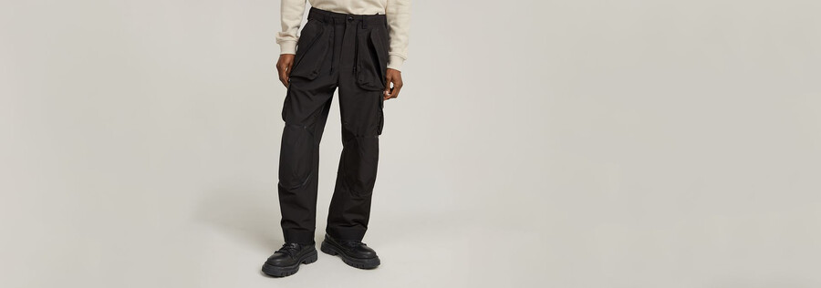 3d-cargohose mit lockerem kniebereich