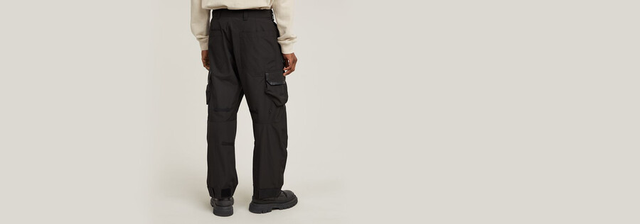 3d-cargohose mit lockerem kniebereich