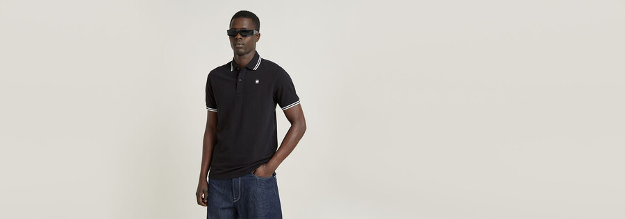 dunda slim stripe polo