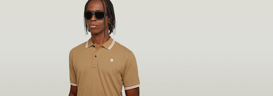 dunda slim stripe polo