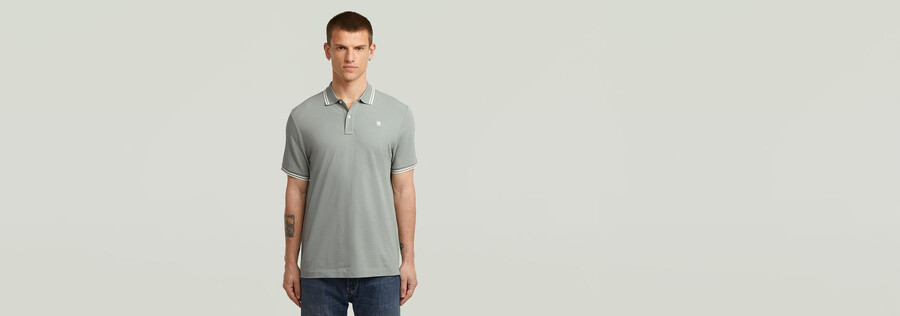 dunda slim stripe polo