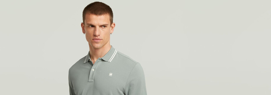 dunda slim stripe polo