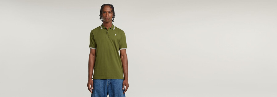 dunda slim stripe polo