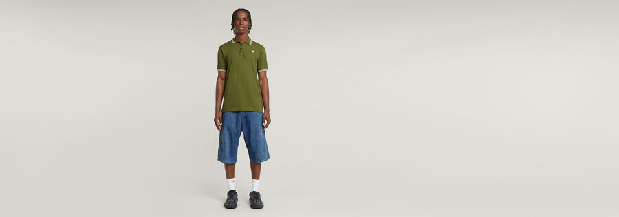 dunda slim stripe polo