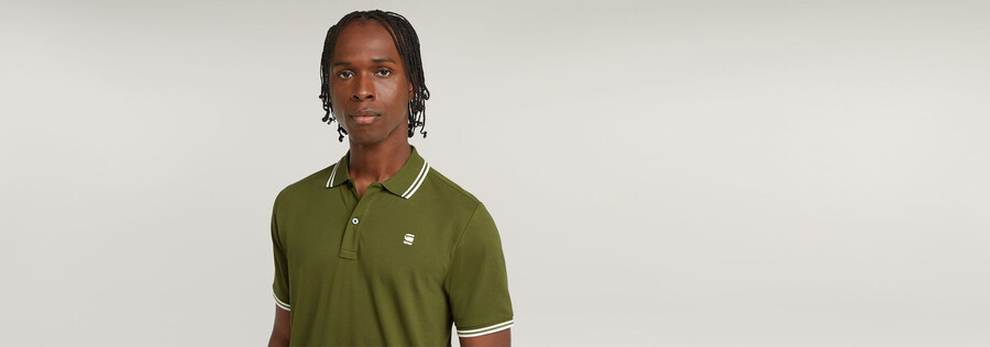 dunda slim stripe polo