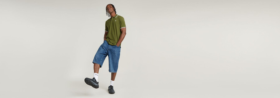 dunda slim stripe polo