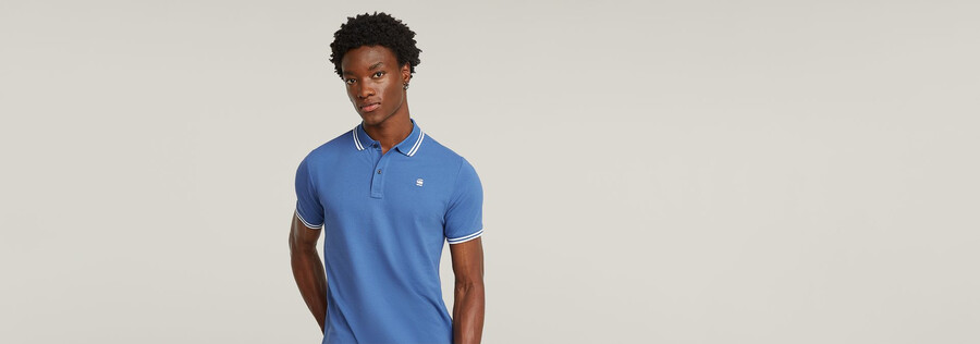 dunda slim stripe polo