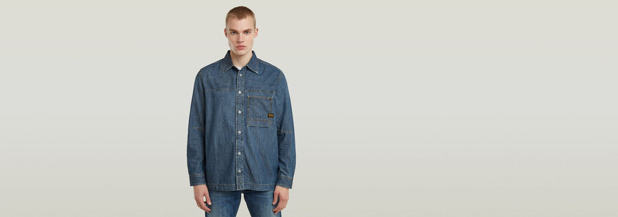 jeanshemd mit einer tasche normale passform