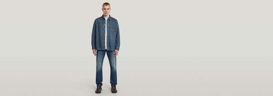jeanshemd mit einer tasche normale passform