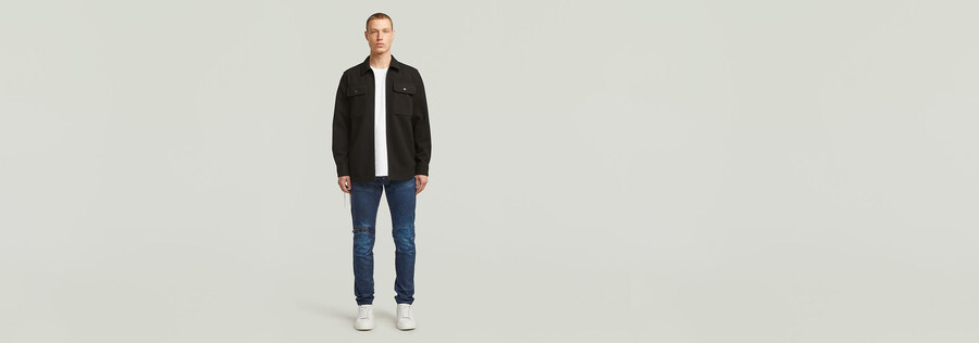 5620 skinny jeans mit reißverschluss am knie