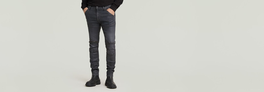5620 skinny jeans mit reißverschluss am knie