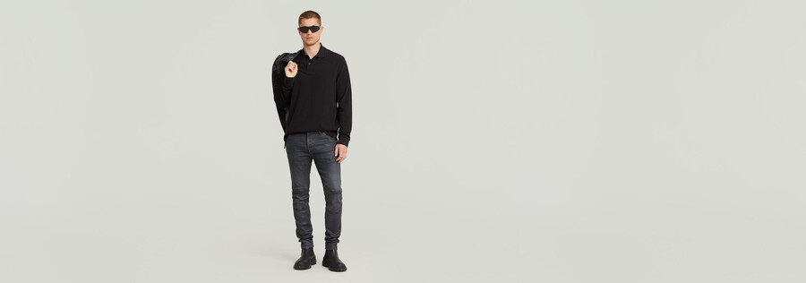 5620 skinny jeans mit reißverschluss am knie