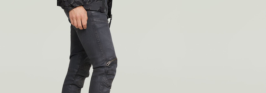 5620 skinny jeans mit reißverschluss am knie
