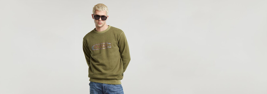 zerstörter gewaschener pullover mit g-logo