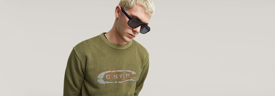 zerstörter gewaschener pullover mit g-logo