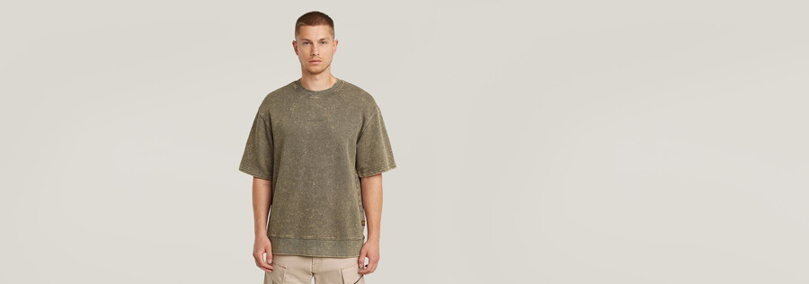 acid-wash-pullover mit lockerer passform