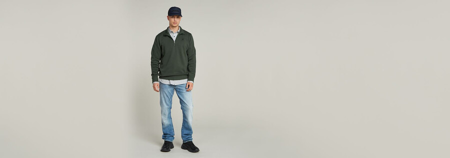 premium core half zip sweater