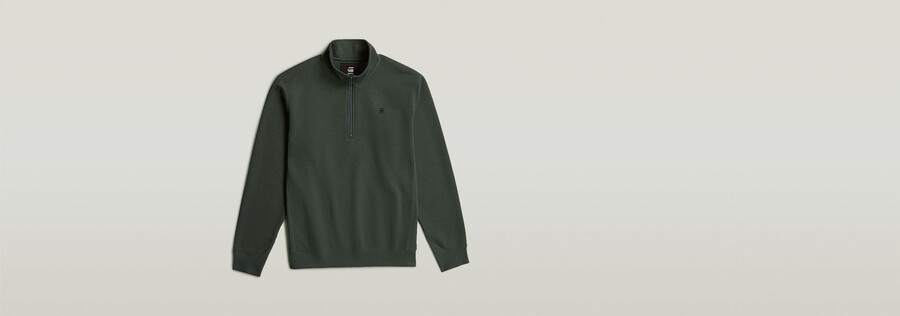 premium core half zip sweater