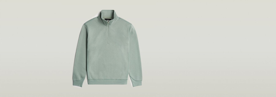 premium core half zip sweater