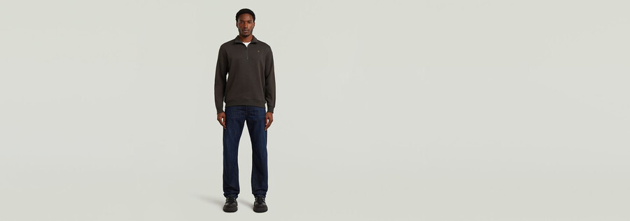 premium core half zip sweater