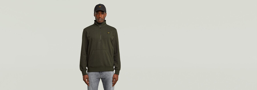 label-badge für pullover mit halbem reißverschluss