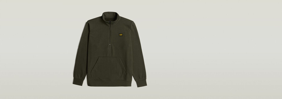 label-badge für pullover mit halbem reißverschluss
