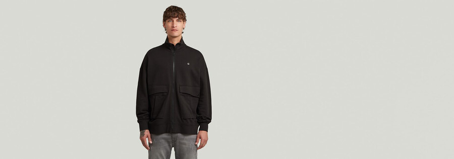 rovic full zip loose sweater