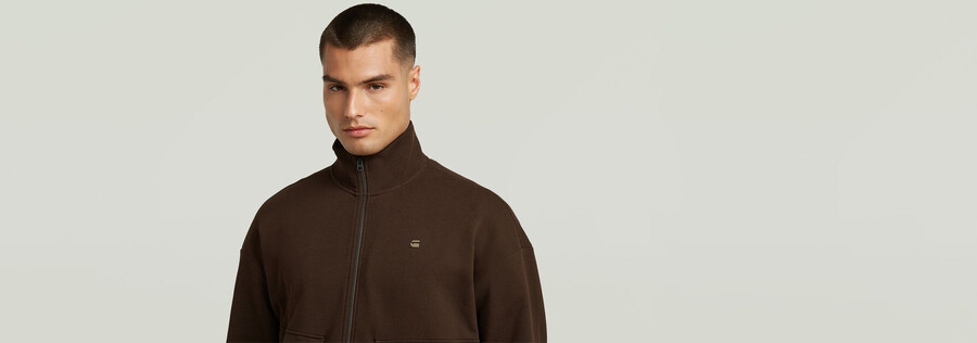 rovic full zip loose sweater