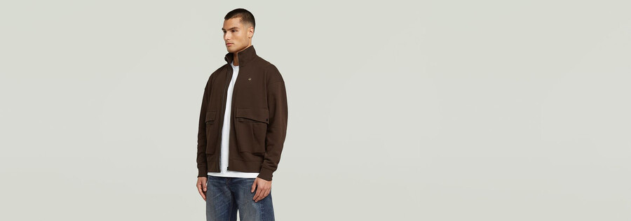 rovic full zip loose sweater